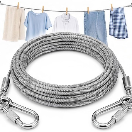 3 পিস- Stainless Steel Rope-(16 Feet)
